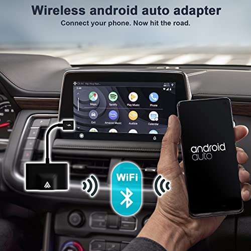Android Auto Inalambrico Adaptador, Android Auto Dongle con 5GHz WiFi