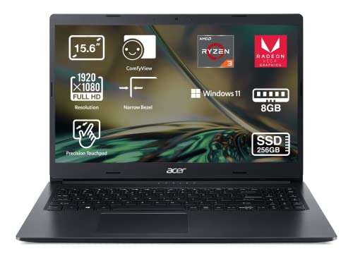 Acer Aspire 3 A315-23 - Ordenador Portátil 15.6” Full HD LED, Laptop (‎AMD Ryzen 3 3250U, 8 GB RAM, 256 GB SSD, UMA Graphics, Windows 11 )