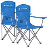 SONGMICS Sillas de Camping, Juego de 2 Sillas de Exterior, con bolsas de transporte, Respaldo Alto, Bolsillo para Tazas, Plegable