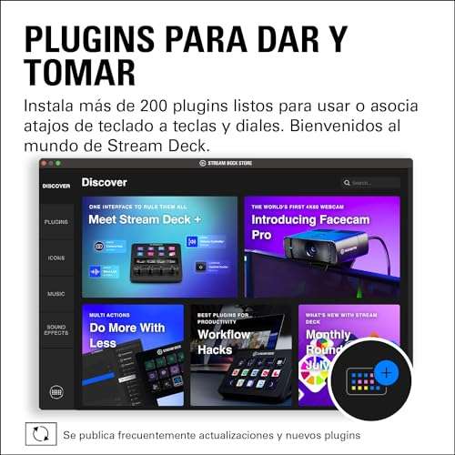 Elgato Stream Deck +, mezclador de audio, controlador de directo y estudio para creación de contenido, streaming y juegos