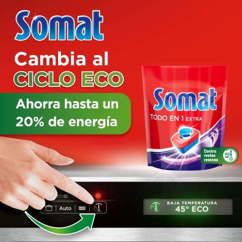 2x Somat Todo en 1 Pastillas Detergente para Lavavajillas (2x45 lavados), pastillas del lavavajillas y abrillantador [7'46€/ud]
