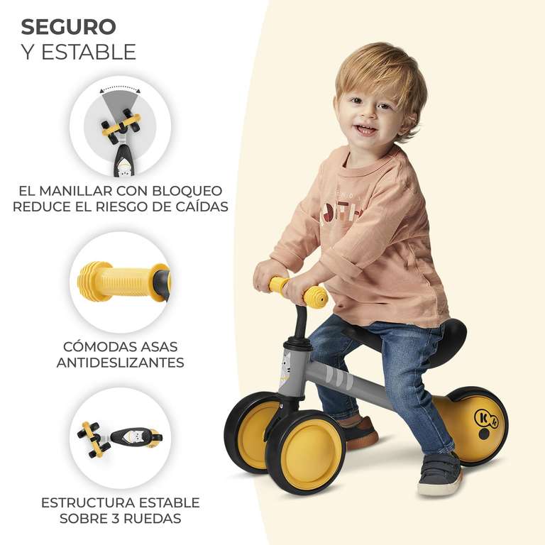 Kinderkraft CUTIE 3 en 1 Minitriciclo, Bicicleta De Equilibrio, Sin Pedales, Triciclo Desde 1 Año Hasta Los 15 Kg
