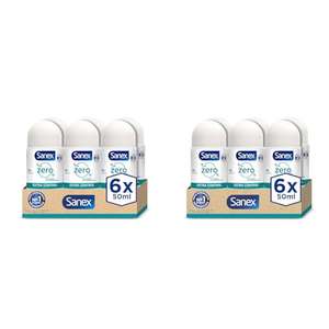 Sanex Zero% Extra Control Desodorante Roll-On, 50ml, (2 paquetes cada uno de 6und.)