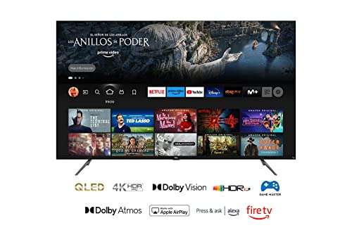 TV TCL 50CF630 50" QLED Fire TV (4K Ultra HD, HDR 10+, Dolby Vision & Atmos, Smart TV, Game Master, 60Hz Motion clarity, Press & Ask Alexa)