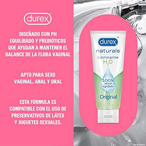 Durex Naturals Lubricante a Base de Agua, 100% Natural – Pack 2x100 ml + Extra Sensitivo Lubricante a Base de Agua, Aloe Vera, 1x100 ml