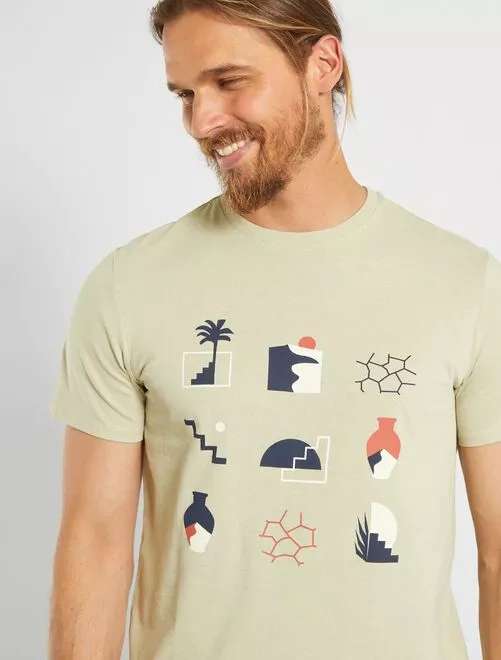 KIABI: Camiseta de punto con estampado