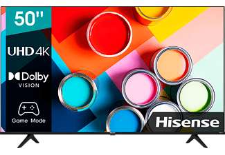 TV LED 50" - Hisense 50A6BG, 4K UHD, Smart TV, Control por voz, HDR 10, HLG, Dolby Vision y Audio, TUV, Negro. 55" 281€