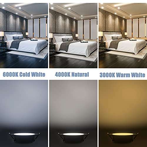 6x Foco Empotrable LED Techo, 6W 500LM 4000K Downlight Redondo Extraplano, para Ojos de Buey/Baño/salón/dormitorio/cocina(Blanco natural)