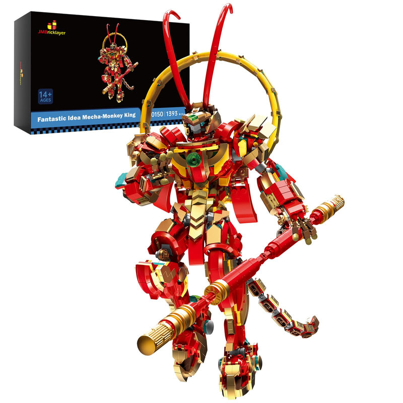 JMBricklayer 70150 Monkey King Mech Juego de construcción de figura de acción Sun Wukong con detalles metálicos y articulaciones móviles