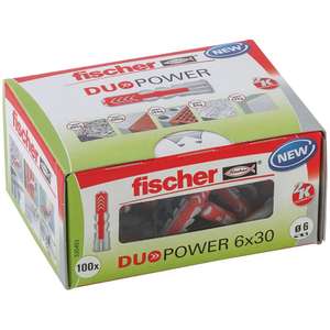 fischer DUOPOWER 6 x 30, caja con 100 tacos fischer universales, de alto rendimiento de 2 componentes