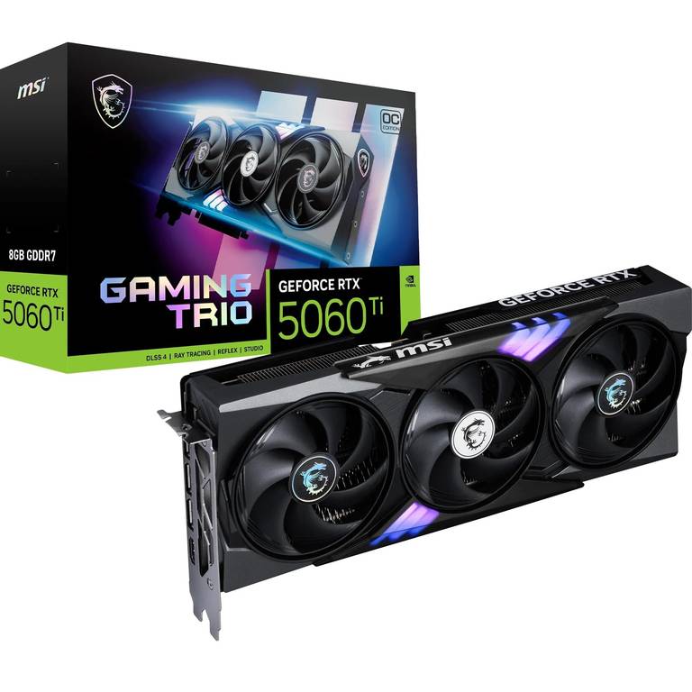 Tarjeta Gráfica MSI GeForce RTX 5060 Ti 8G GAMING TRIO OC (GDDR7, Tri Frozr 4)