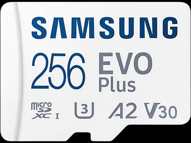 SAMSUNG Tarjeta Micro SDXC Samsung Evo Plus MB-MC256KA/EU, 256 GB, Clase 10, V30, UHS-I, Lectura 130 MB/s, Blanco. Recogida gratis en tienda