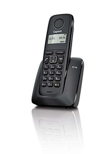 Teléfono Inalámbrico con agenda 50 contactos en color negro