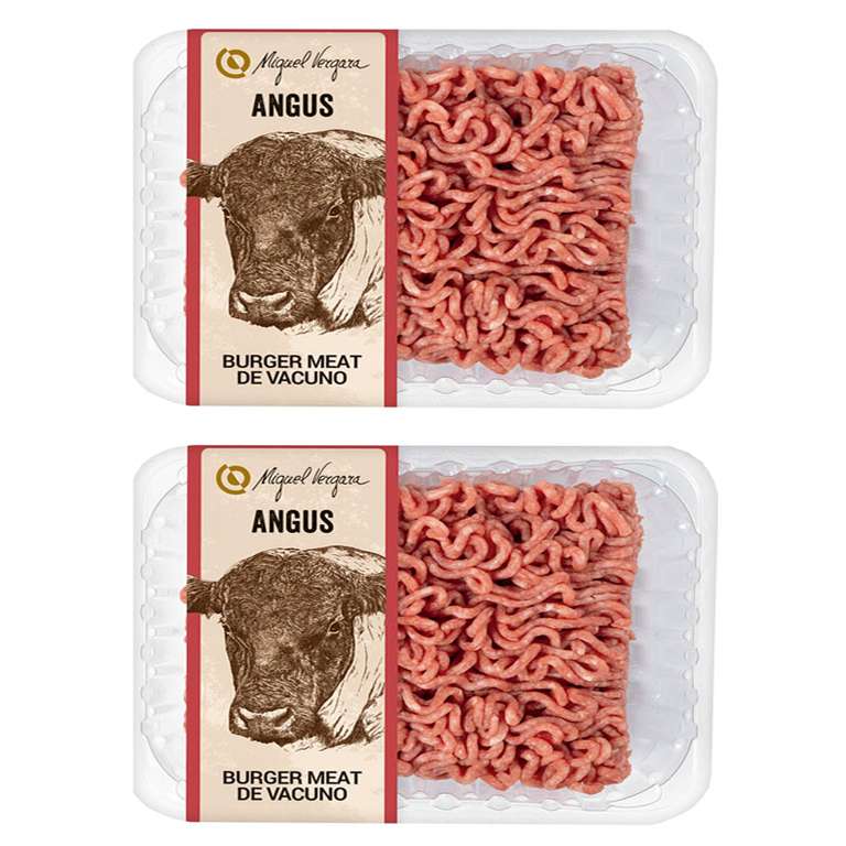 2x Bandejas Burger meat de vacuno raza Angus (+Bonificación regalo: 3,57 €)