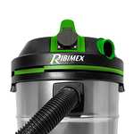 Aspiradora de 30 litros RIBIMEX-PRASP30IT/PE-Bidón aspira sólidos y líquidos con Toma 30 L-1200 W, Plástico y Metal