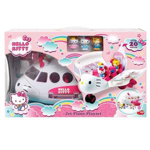 Playset de avión de juguete de Hello Kitty con figuras y 20 accesorios