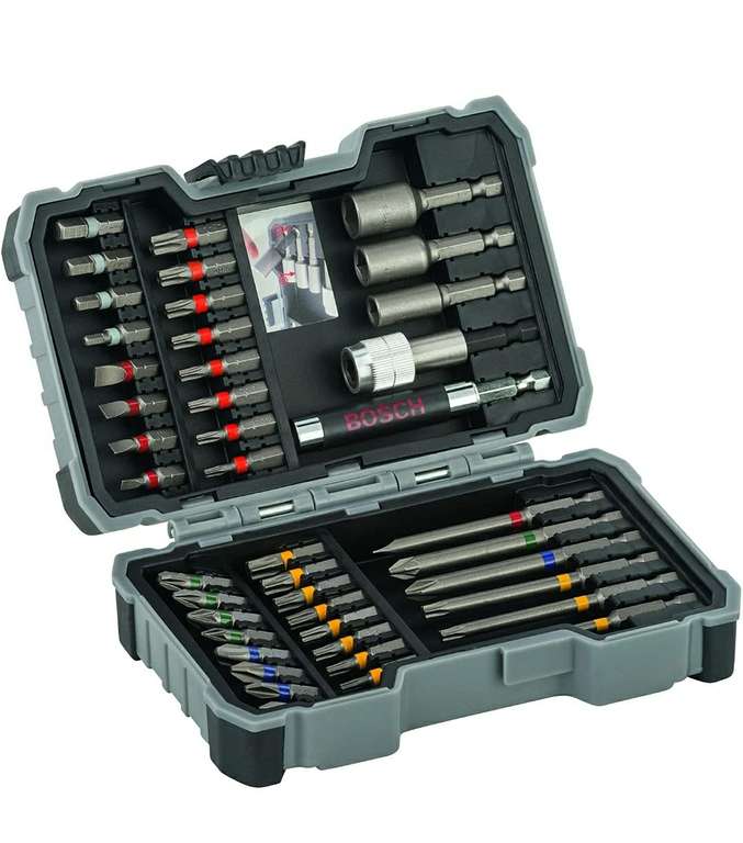 Bosch Professional Set de 43 Extra Hard (Cruceta, Pozidriv, T-bit, TH-, S-Bit, Accesorios taladros rotativos y atornilladores)