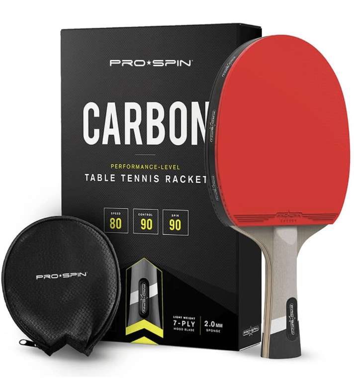 PRO-SPIN Pala de Ping Pong con Fibra de Carbono