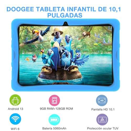 Tablet DOOGEE U10 Kid Tablet Niños 10.1 Pulgadas Android 13, 9GB +128GB