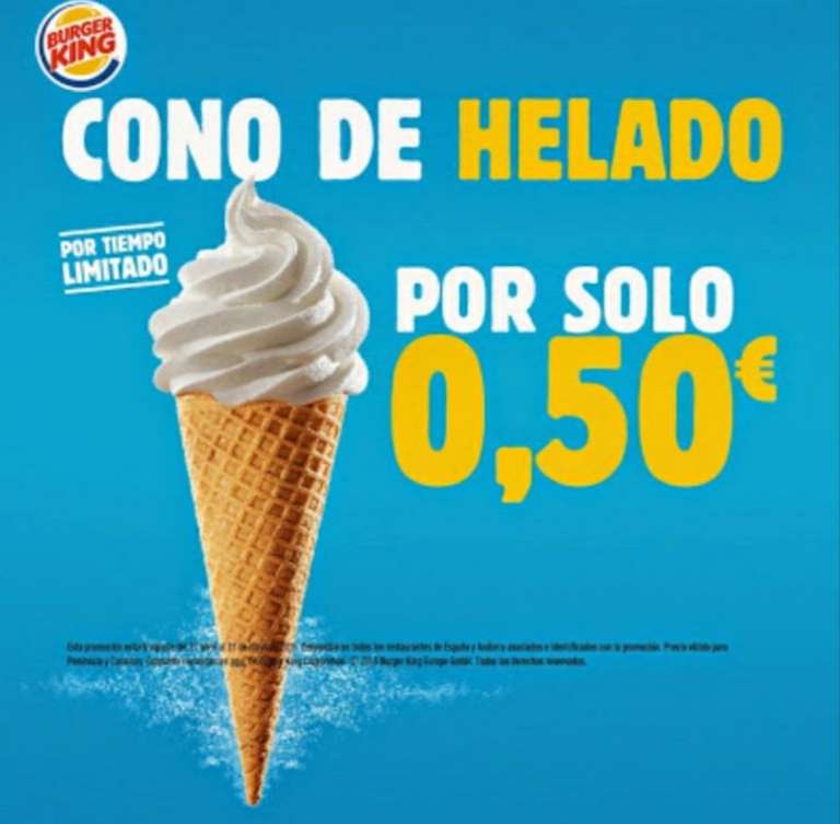 (BK) VUELVE Cono de helado por 0,50€