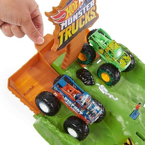 Hot Wheels Monster Trucks Torneo de los Titanes Pista para coches de juguete, incluye 2 vehículos, regalo +4 años