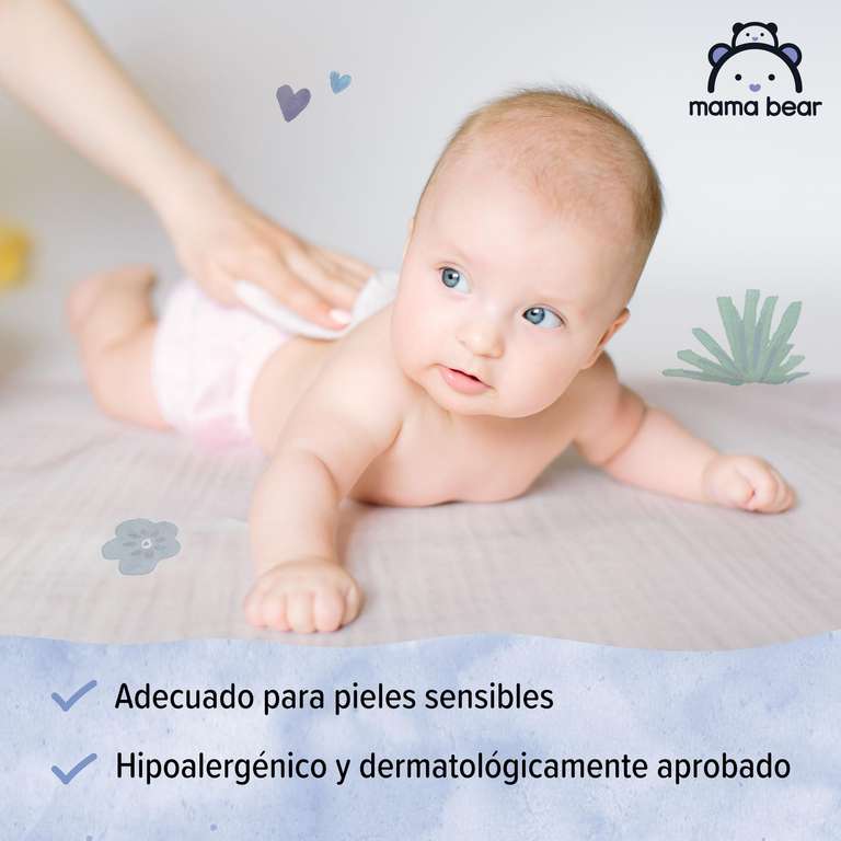 Marca  - Mama Bear Toallitas para bebés sensibles, Sin fragancia,  1008 Unidad, 18 Paquetes de 56 » Chollometro