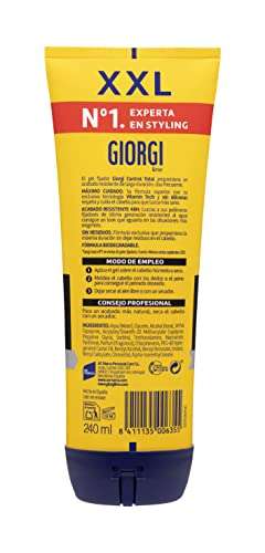 3x Giorgi Line - Gomina Control Total, 0% Siliconas, Fijación y Duración 48h sin Residuos, Fijación 5 - 240 ml XXL [2'33€/ud]