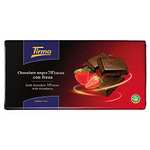 TIRMA, S.A. Tirma Chocolate Negro 70% Cacao Con Fresa, 125 Gramos