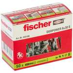 Caja tacos 50 uds Tacos y tornillos para pared 6x30 DuoPower fischer