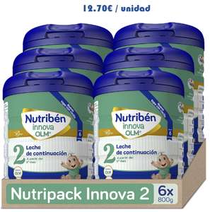 Pack de 6 x 800g - Nutribén Innova 2 - Leche para lactantes a partir de 6 meses (Compra recurrente) 12.7€ / unidad