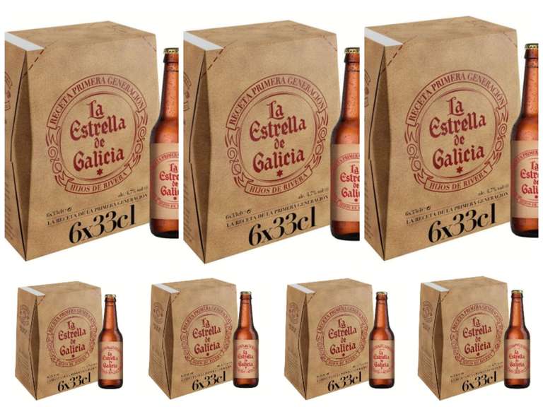 42 Botellines Estrella Galicia Receta Original (7xpack 6 botella 33 cl) Edición Especial 110 Aniversario [Click & Car gratis]