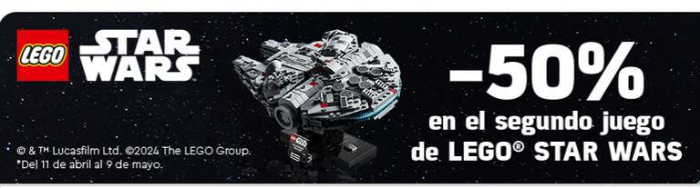 LEGO Star Wars: 2ª unidad al 50% + cupón del 25% sobre el total