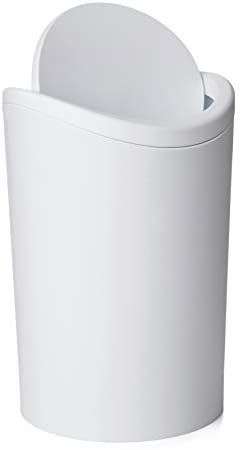 Papelera Baño con Tapa Basculante, 6L de Capacidad, de Polipropileno, Libre de BPA, Medidas 19 x 19 x 28 cm