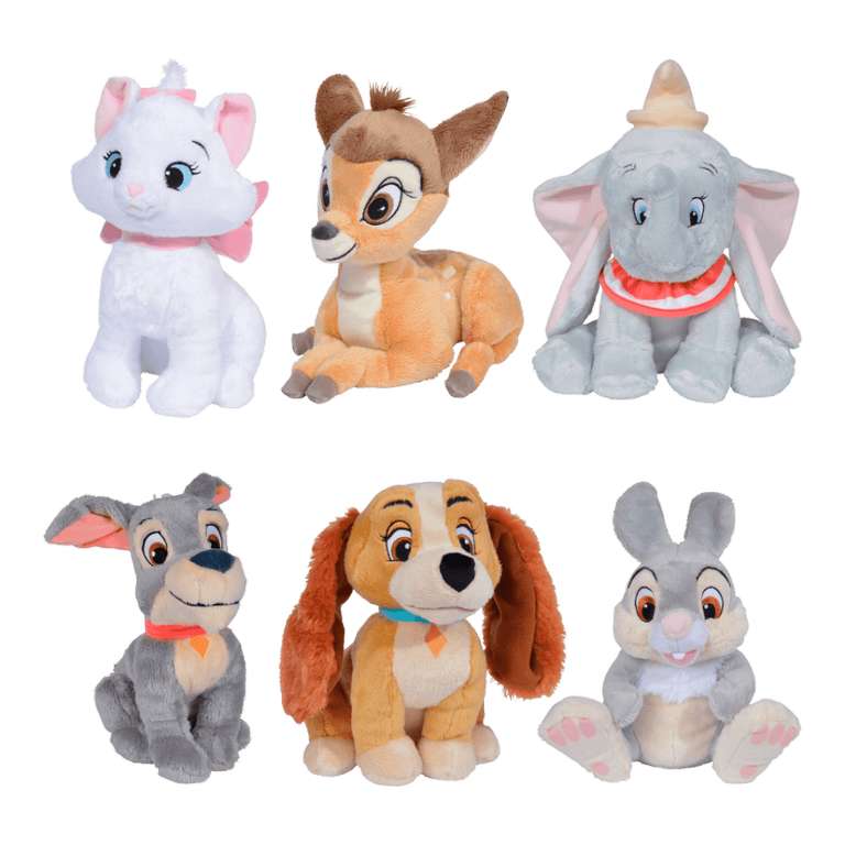 Disney - Peluches de 25cm en Aldi (Mickey, Minie, Pluto, Dumbo, Bambi, Tambor, Marie, Dama y vagabundo)