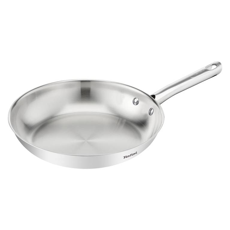 Tefal Duetto On – Sartén de 28 cm, Acero inoxidable, Cocción rápida y uniforme, Apto inducción, Mango ergonómico, 10 años de garantía