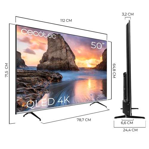 Cecotec Smart TV de 50" TV Cecotec V1 Series VQU10050. QLED, Resolución 4K UHD, Sistema Operativo Android TV