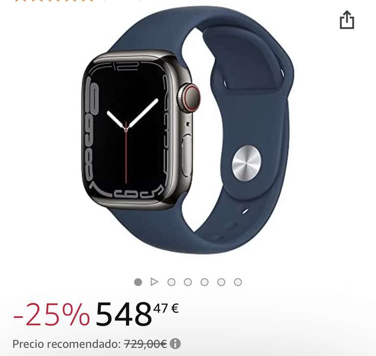 Apple Watch Series 7 (GPS + Cellular) - Caja de Acero Inoxidable en Grafito  de 41 mm » Chollometro