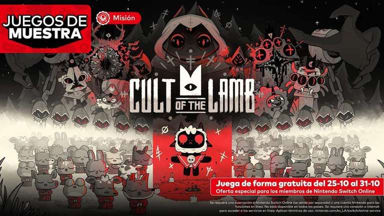 Nintendo Switch Online: Juega Gratis Cult of the Lamb (25 al 31 de octubre)
