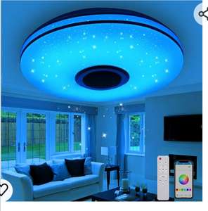 Lámpara de techo LED con música y mando a distancia inteligente con altavoz Bluetooth