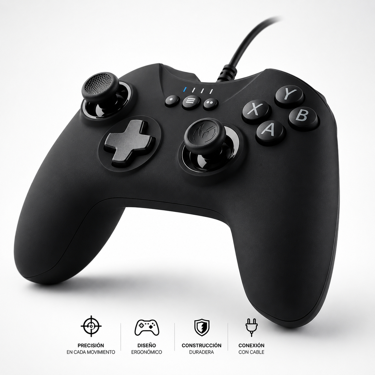 Nacon GC-100 Mando para PC con Cable USB – Doble Vibración, Joysticks Analógicos y Diseño Ergonómico, Negro
