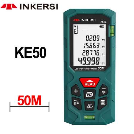 INKERSI-telémetro láser Digital, herramienta de medición de distancia de cinta 50m