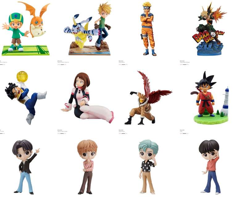 Recopilación Figuras BanPresto: Goku, Naruto, Son Gohan, OChako y otros