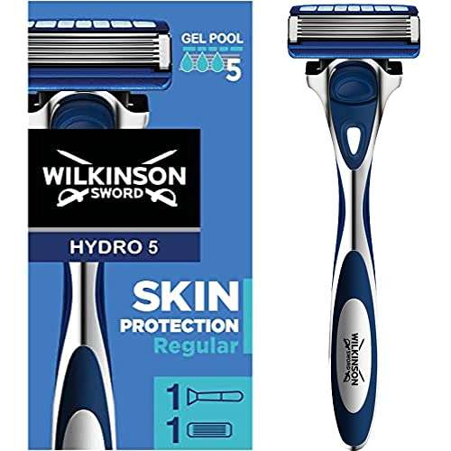 Wilkinson Sword Hydro 5 Skin Protection Regular - Maquinilla De Afeitar Para Hombre + Recambio De Cuchillas De Afeitar De 5 Hojas