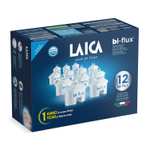 Cartuchos de filtro de agua LAICA Bi-Flux - Conservan las sales minerales y reducen el cloro y los metales pesados - paquete de 12