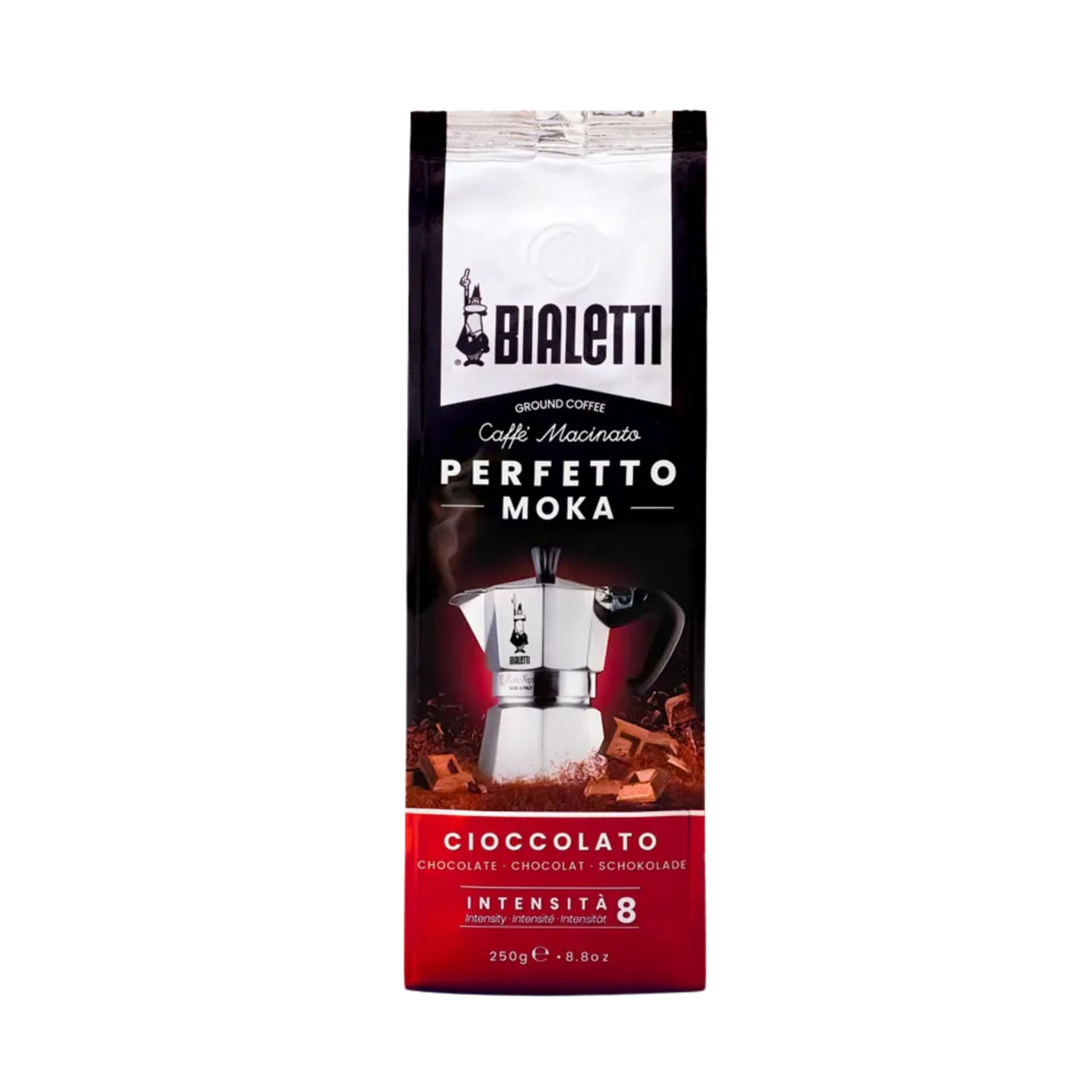 Bialetti - Perfetto Moka Cioccolato: Café Molido Tueste Medio, Aroma de Chocolate,250 g x 6