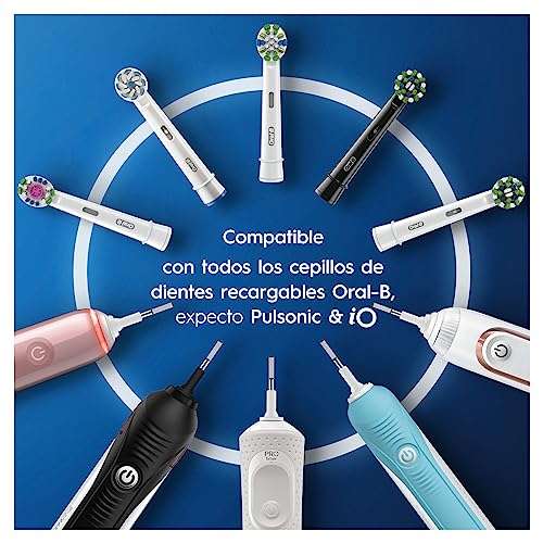 Oral-B CrossAction Recambios Cepillo de Dientes Eléctrico con Tecnología Clean Maximiser, Pack de 8 Cabezales, Negro