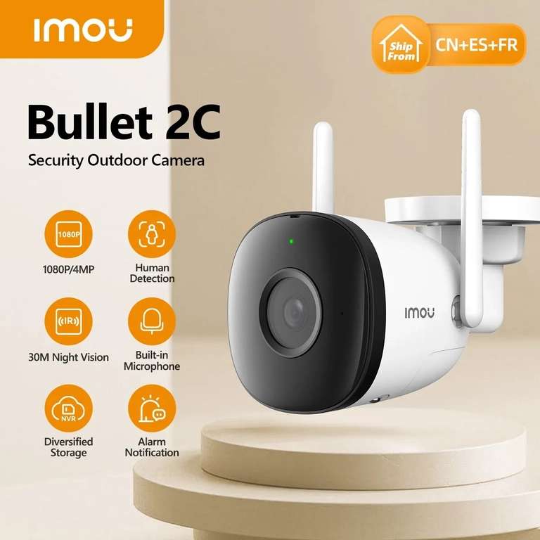 IMOU-cámara de vigilancia Bullet 2C 2MP para exteriores