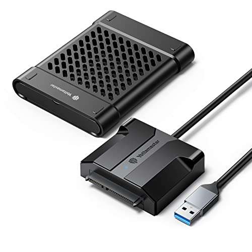 Adaptador SATA a USB A con Funda Protectora de Silicona para Disco Duro, Adaptador de Disco Duro para HDD/SSD SATA III/II/I de 2,5"