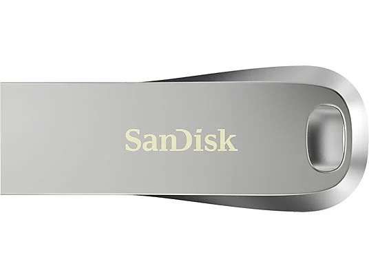 Memoria USB 256GB - SanDisk Ultra Luxe, USB 3.2, 400MB/s, Protección por Contraseña, Diseño metálico, Plata