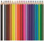 Maped - Pinturas de Madera - Lápices de Colores Aqua - 24 Pinturas de Colores + 1 Pincel - Mina Acuarelable Humedecer con Pincel
